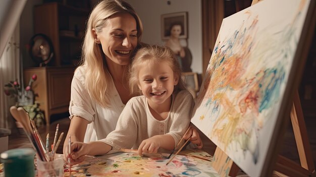 Woman and Children Enjoys Garden Time Together Mother Day