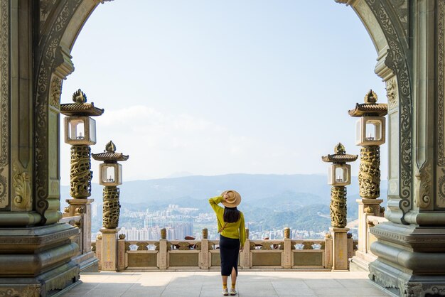 Woman in the chinese temple