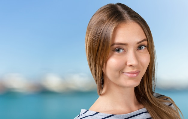 Woman close up portrait of natural beauty