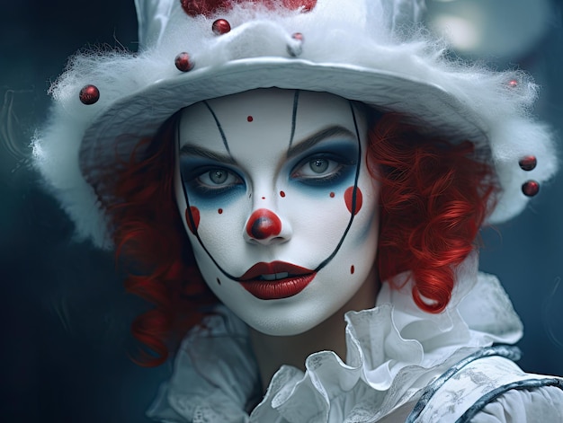 Photo a woman in a clown garment