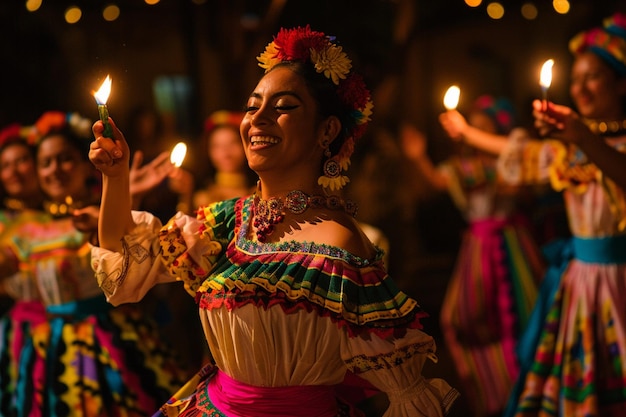 Foto una donna in un vestito colorato con la parola luce su di esso