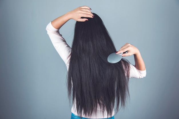 Woman comb hair