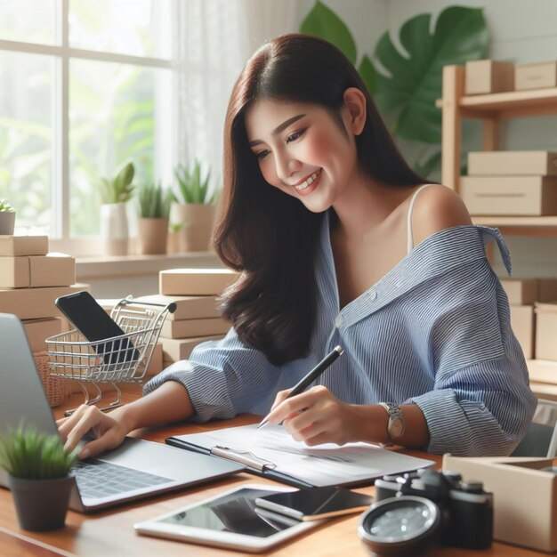 woman at computer