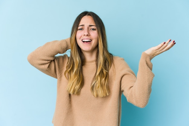 Woman confused in studio