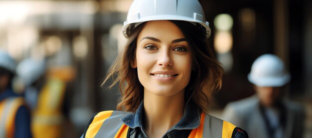 woman on construction site AI generated image