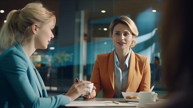 Woman consulting with a female financial manager at the bank