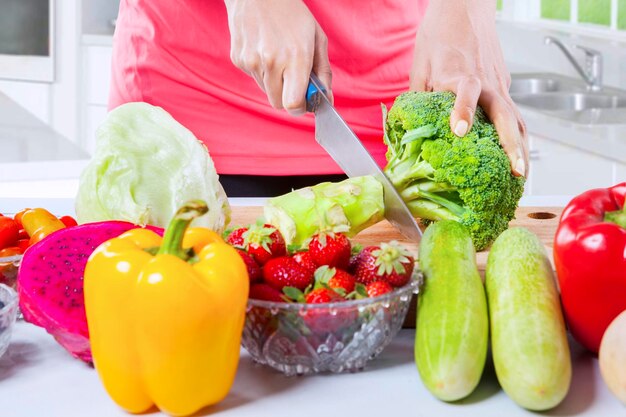 Woman cooking healthy meal