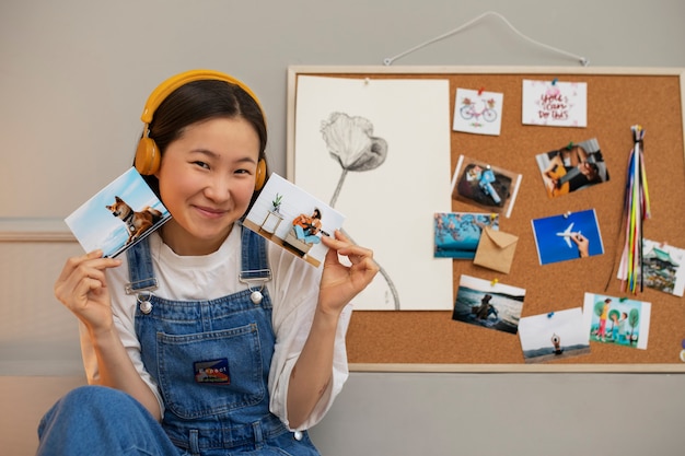 woman creating their own vision board