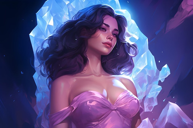 Woman crystals background