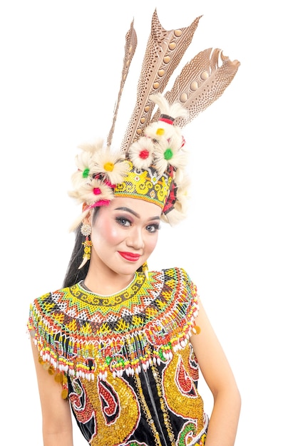 woman dancing East Kalimantan traditional dance