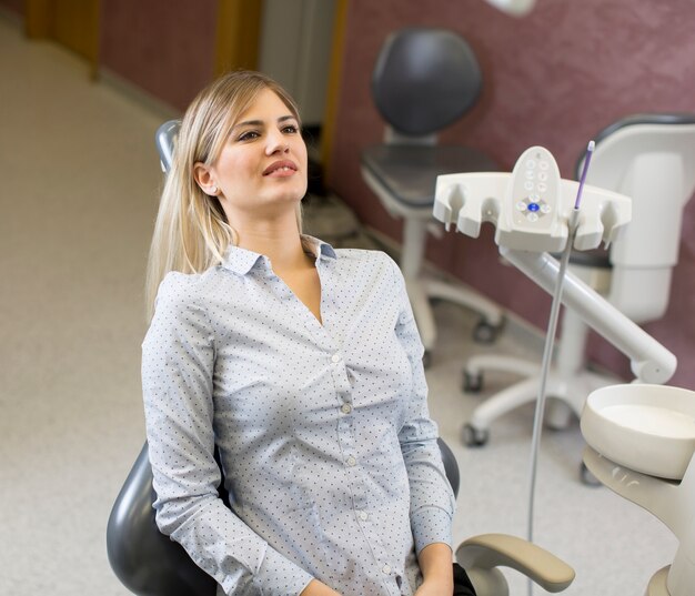 Woman at the dentist