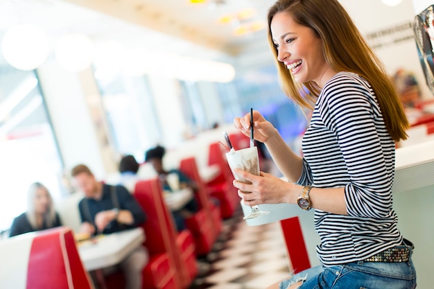 Woman in the diner