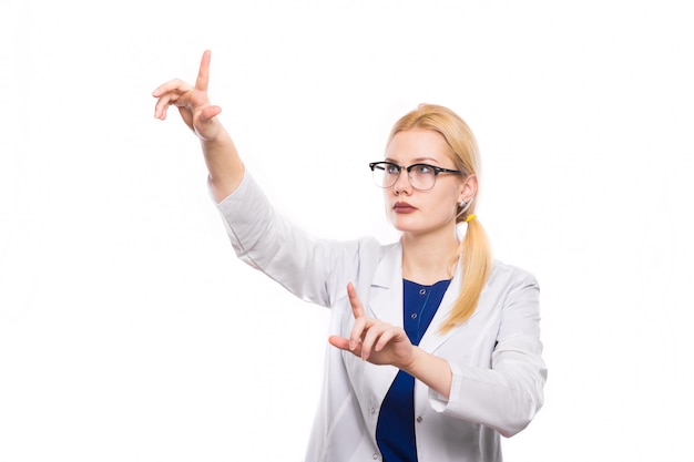 Woman doctor in white coat