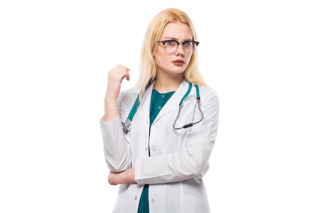 Woman doctor with stethoscope