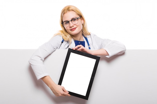 Woman doctor with stethoscope