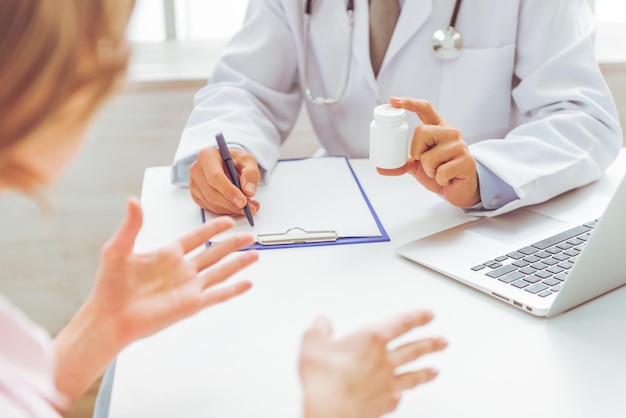 Woman at doctor