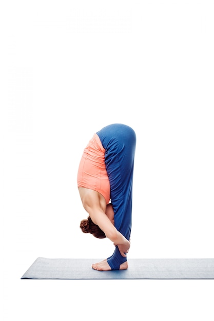 Woman doing Ashtanga Vinyasa Yoga Surya Namaskar Sun Salutation