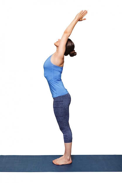 Woman doing Hatha Yoga asana Tadasana