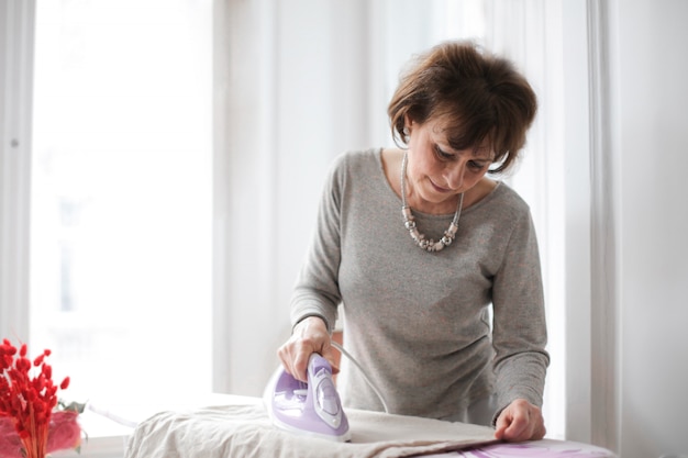 Woman doing the ironing