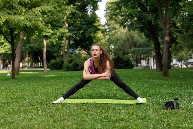 Woman doing stretching exercises