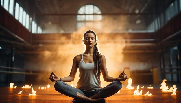 Woman doing yoga profesional editorial photoshoot