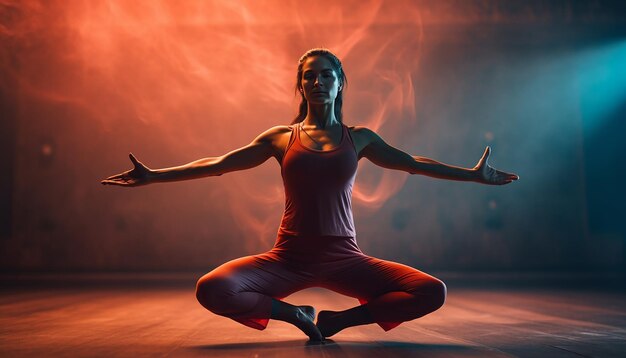 Woman doing yoga profesional editorial photoshoot