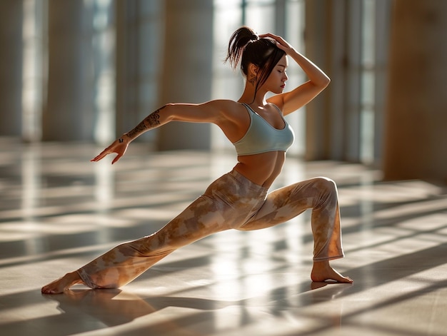 Photo woman doing yoga