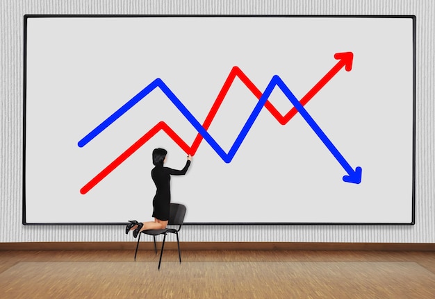 Woman drawing chart