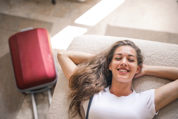 Woman dreaming about a vacation