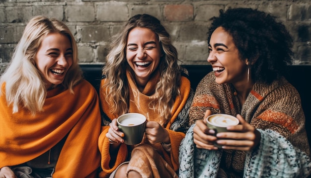 Photo woman drink a cup of coffee