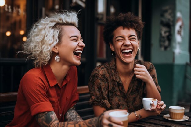 Woman drink a cup of coffee