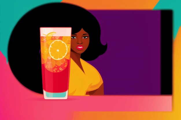 Woman drinking cocktail Sipping Paradise Embracing Bliss with a Refreshing Cocktail Generative AI