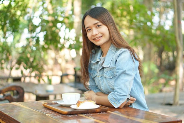 Woman drinking coffee in the morning before work