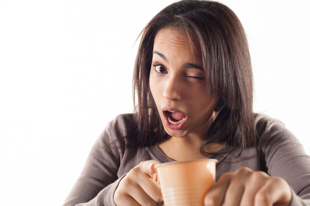 Woman drinking a glass