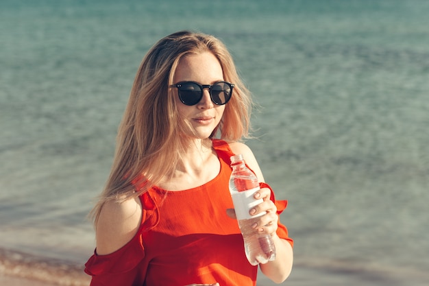 Woman drinking water