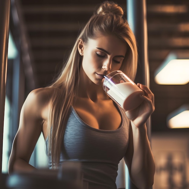 Woman drinking water