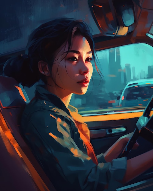 「the girl behind the wheel」という言葉で車を運転する女性