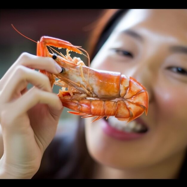 Foto una donna che mangia cibo