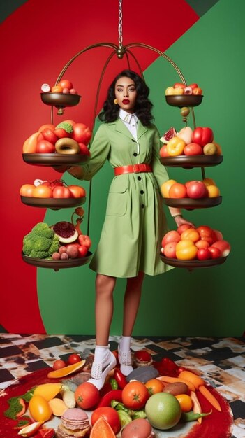 Photo a woman eating food