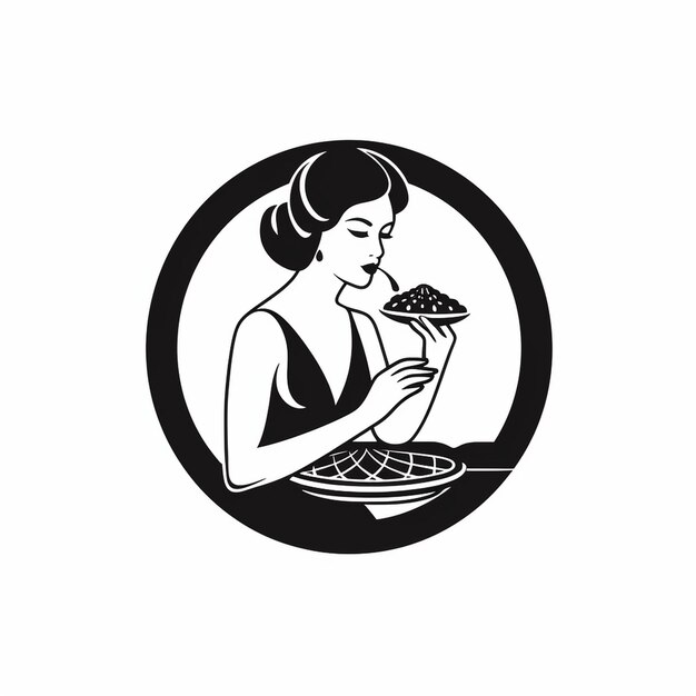 Photo a woman eating food