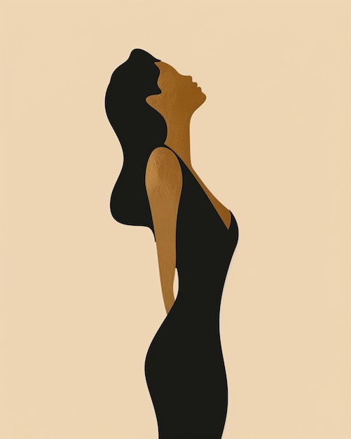 woman elegant body art illustration