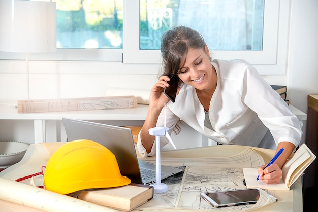 Woman engineer wind alternative energy