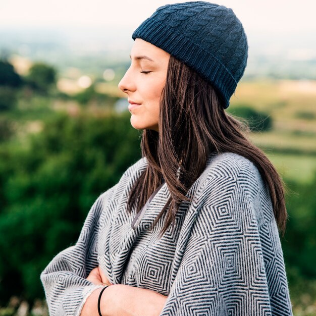 Woman enjoy nature