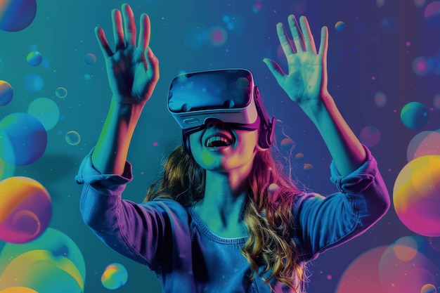 Женщина в VR-шлеме