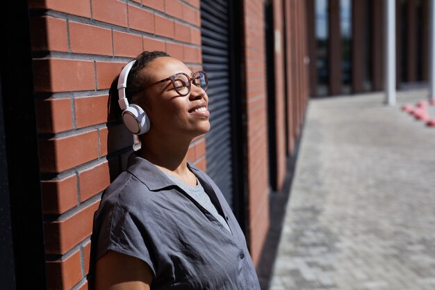 Woman enjoying her walk outdoors