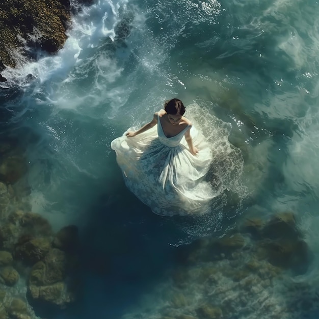 Woman enjoying the ocean