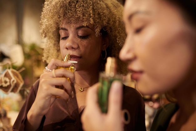 Woman Enjoying Perfume