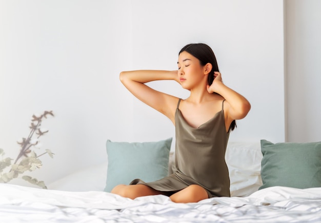 Woman enjoying sunny morning