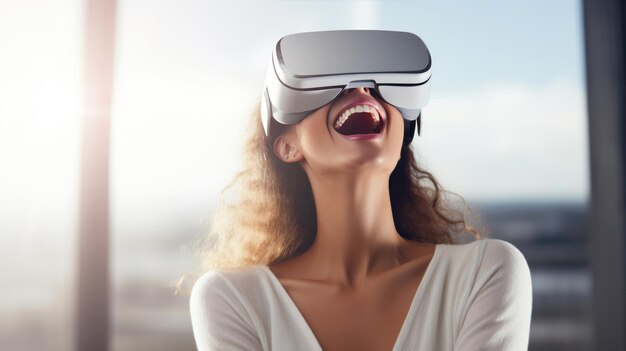Woman Enjoying VR Technology