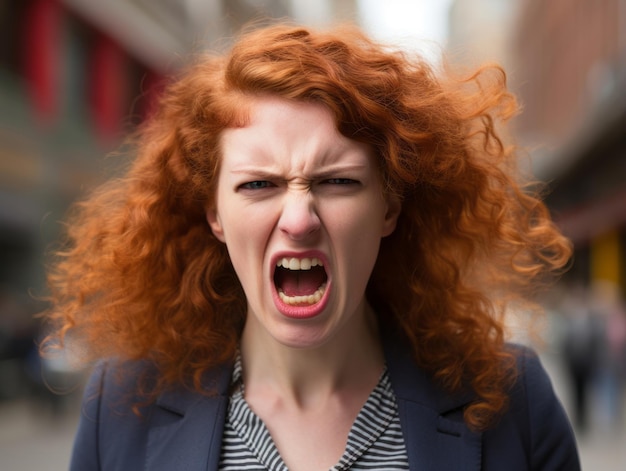 Woman of European appearance who appears to be furious